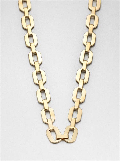 michael kors gold paperclip chain necklace|Michael Kors chain link necklace.